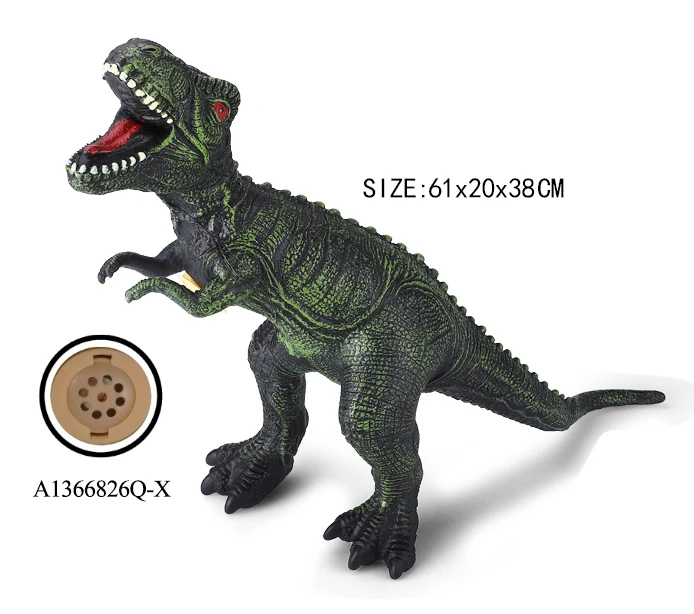 26 Inch theme jumbo dinosaur park gift realistic vinyl animal stuffed plastic kid dinosaur toy with cotton and IC