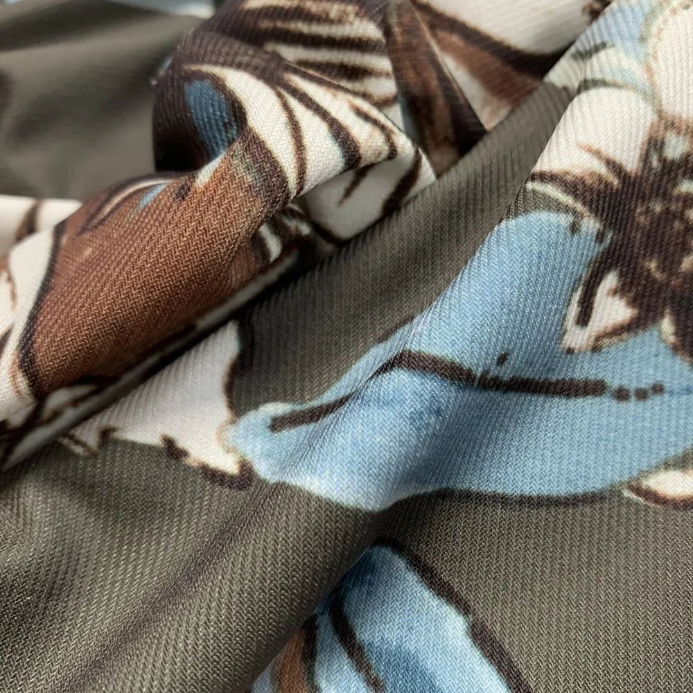 2024 Shaoxing Factory Colorful Flower Digital Printed ITY Knitting Mesh Fabric For Women Fashion