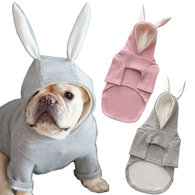 
Wholesale Dog Clothes Knitted Hooded Bunny Ears Cloth for Small Medium Dog 