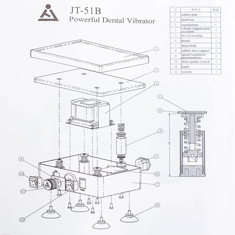
Dental Lab Vibrator Oscillator Shaker Small Quadrate 2KG Powerful Plaster Vibrator 
