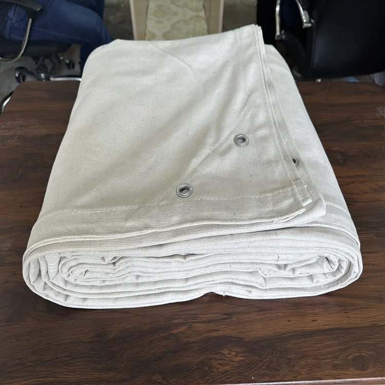 Canvas Tarpaulin White Color Waterproof Hot Selling in Africa Cotton Canvas Tarp Sheet Tent Material Tarpaulin For Outdoor