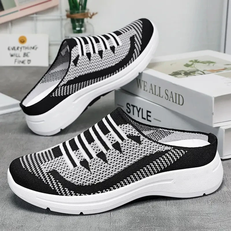 women sandals with soft soles fly woven breathable summer Half-trawl outdoor sport slippers light weight flat shoes for ladies