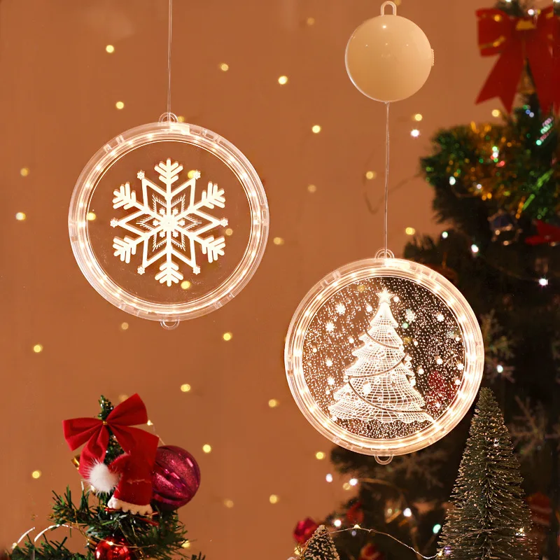 Hot-selling Christmas lanterns 3D hanging lights room modeling bedroom holiday decoration window star string lights Copper wire