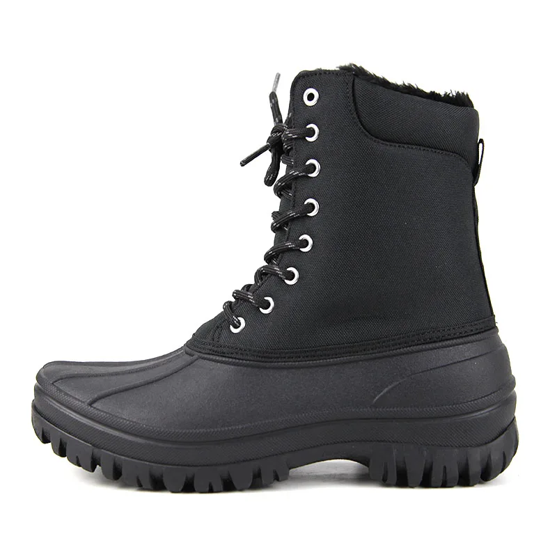 Factory Direct Sales High cut rubber boots Black Warm waterproof rain boots for women