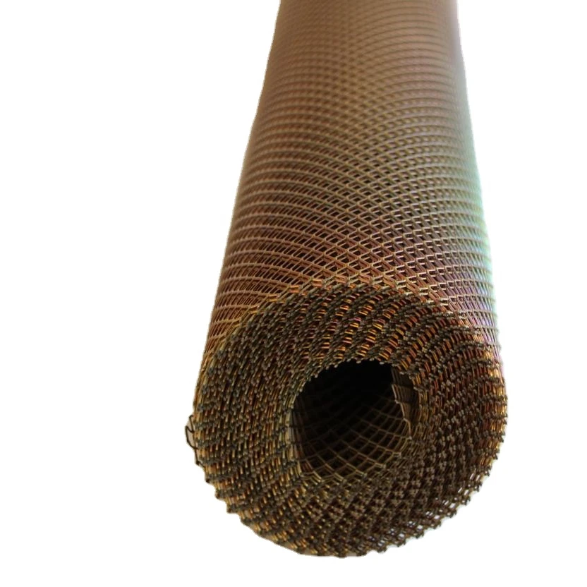 Colourful galvanized golden color expanded mesh diamond shape steel mesh