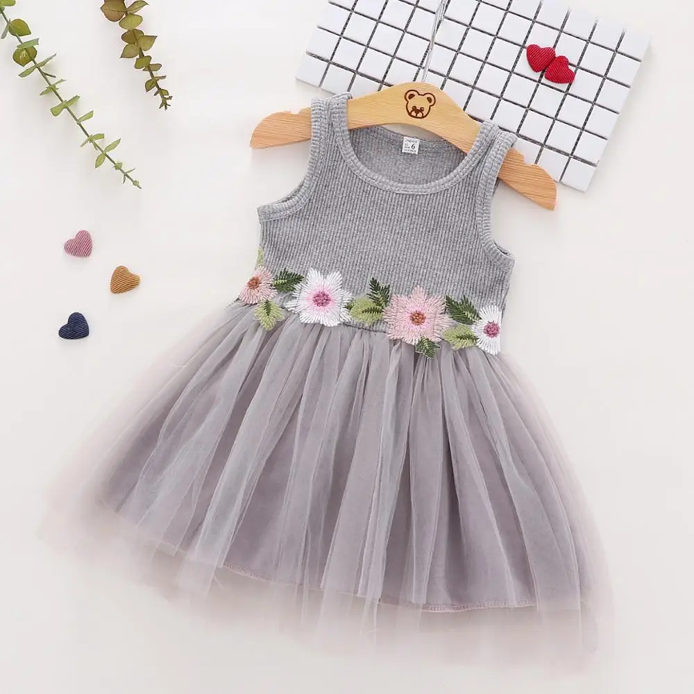 Wholesale 2020 sleeveless gauze beautiful toddler flower girl dresses