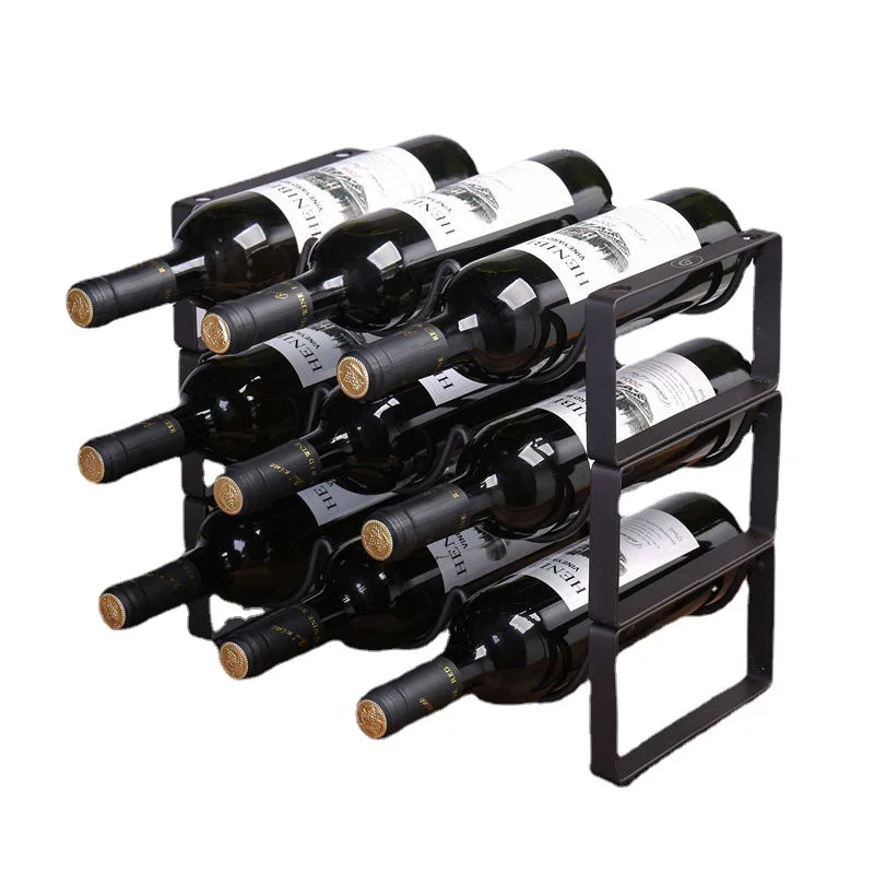 Creative Vintage Wire Wine Display Storage Rack Stand Cup Holder Home Accessory 3 Bottles