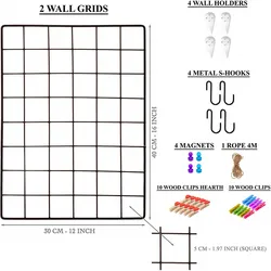 Wire Wall Grid Panel, Photo Wall Display, Hanging Picture Wall