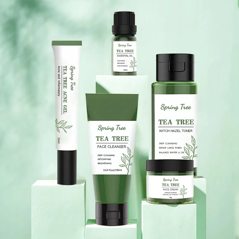 Private Label Skincare Kit korean Anti Acne Anti Aging Whitening Korean Tea Tree Skin Care Set