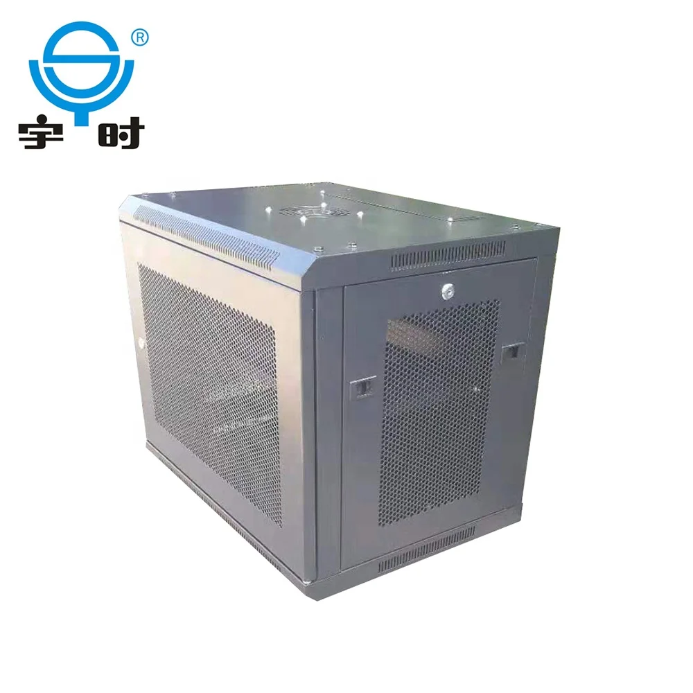 19inch meshed wall mounted 6u 9u  network cabinet for CCTV , perforated door  server rack