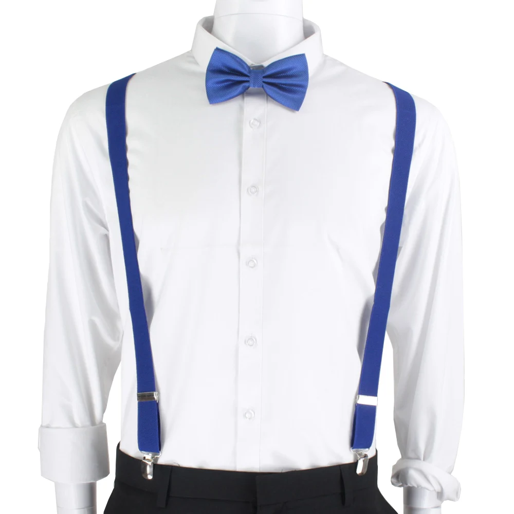 Комплект однотонных мужских бантиков, подтяжки из полиэстера, Y-образные, со звездами, серебристые, регулируемые, эластичные