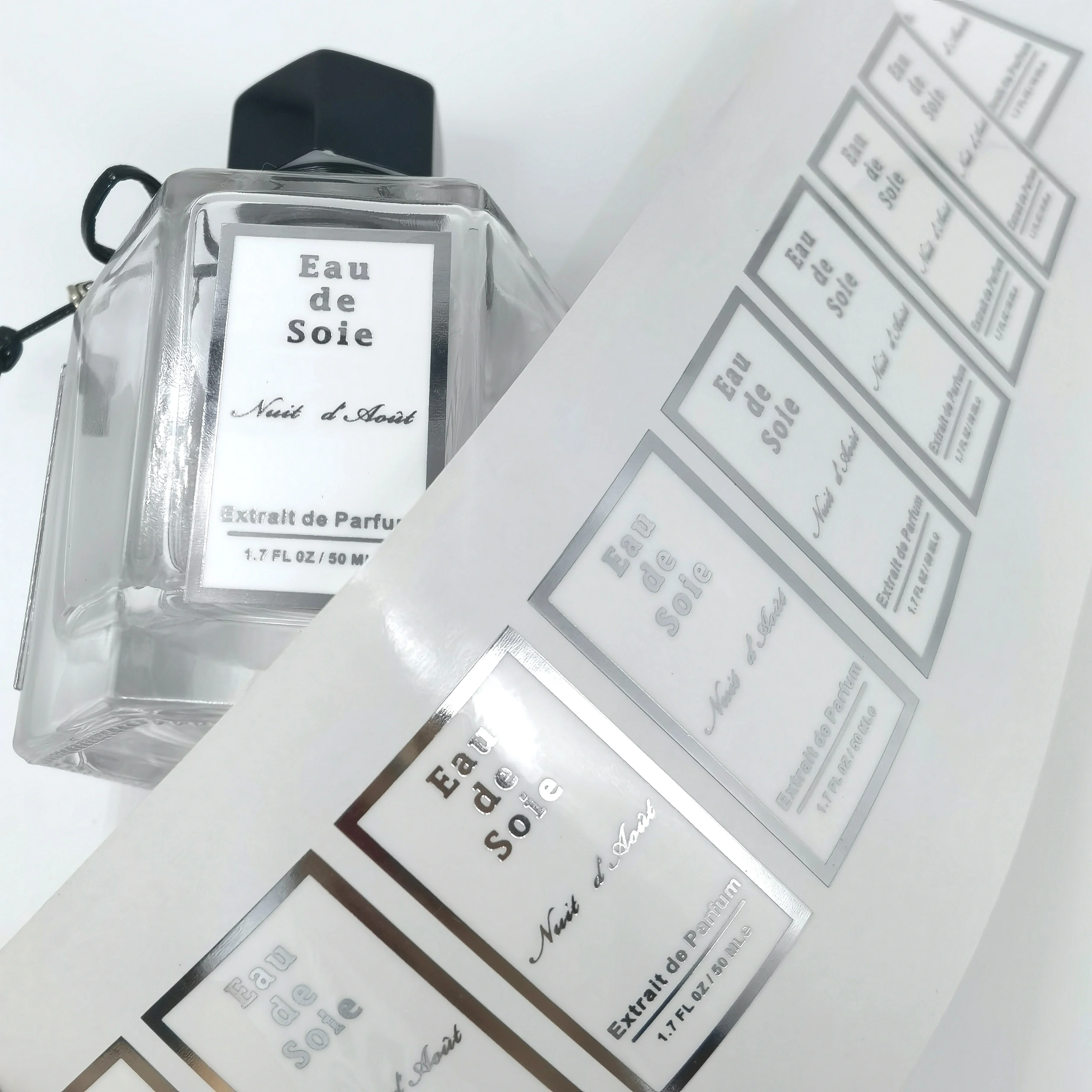 Custom Private Labeling Cosmetics Perfume Bottle Cosmetic Jar Packaging Labels Stickers Printing