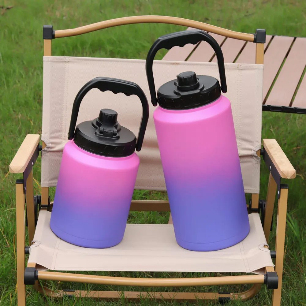 128oz Double Walled Vacuum 24 Hour Insulation Water Jug 304 Stainless Steel Beer Growler High Quality Water Bottle With Lids