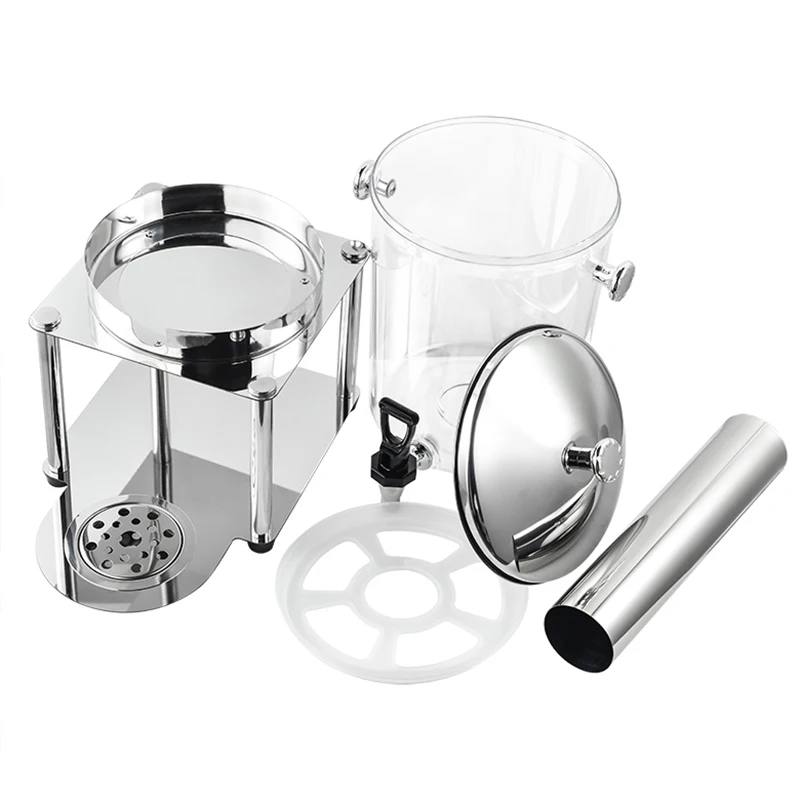 2 Tanks 16 Liters Juice Dispenser Machine Hot or Cold Stainless Steel Body PC Silver Korean Juice Machine