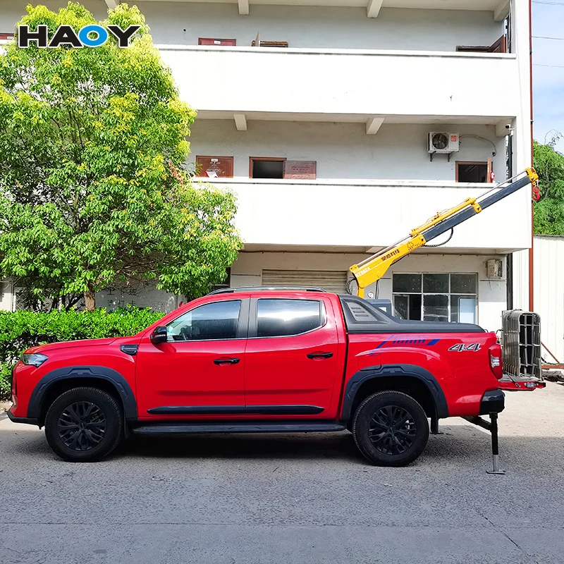 HAOY 0.8 Ton Remote Control Others With Trailer For Construction Lifting Tow Telescopic Boom Auto Self LoaderPickup Crane
