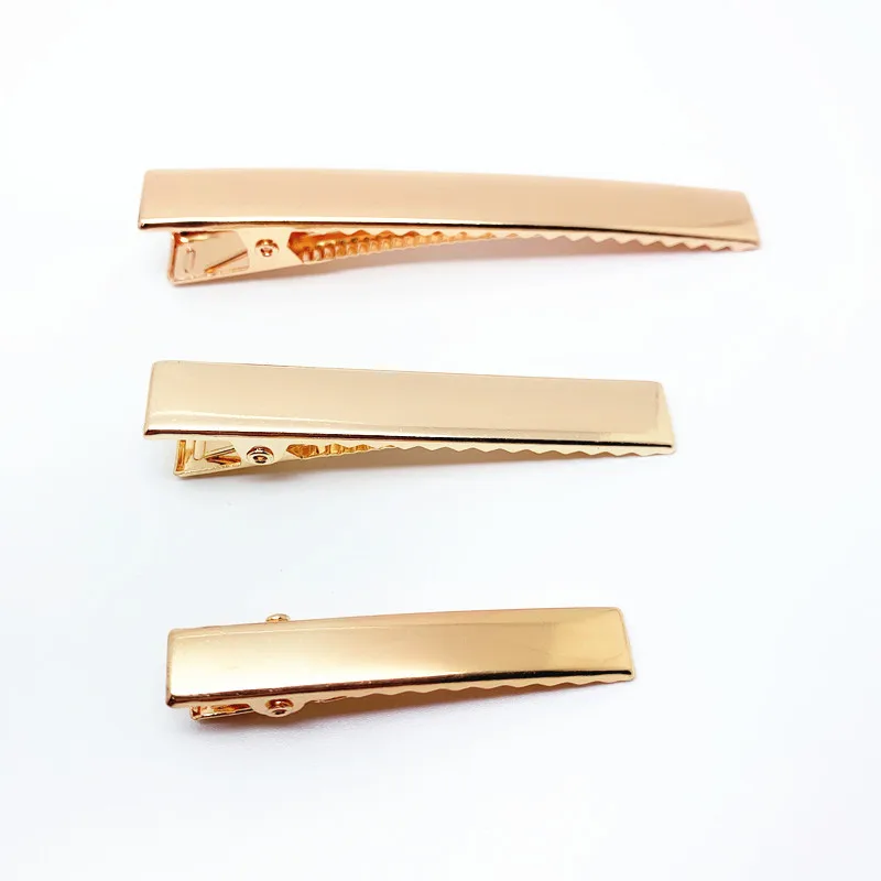 BELLEGIRL new design custom packaging hair clips wholesale cheap sliver black custom size metal snap alligator hair clips