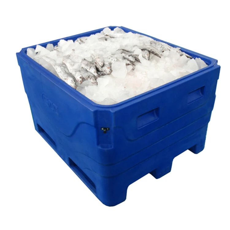 Cold Chain Logistics 1000L Seafood Processing Cooler Box Insulated Fish Bin