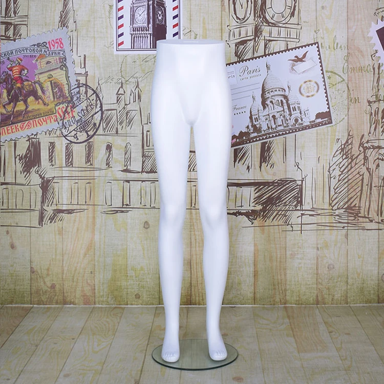 Cheap Matte White Trousers PP Plastic Display  Lower Torso Male Men Legs Mannequin