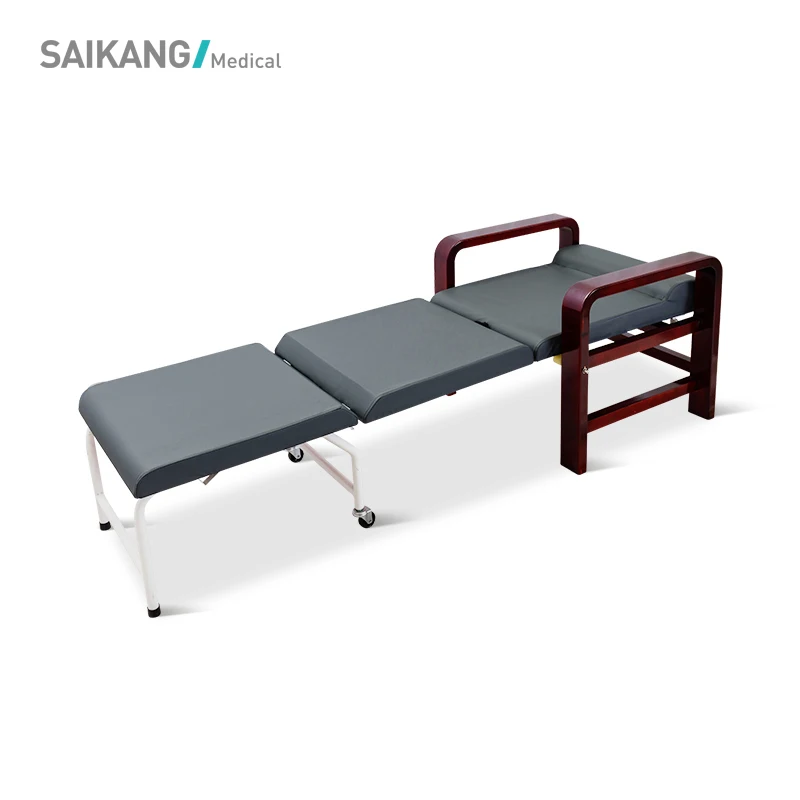 SKE001-3 Cheap Hospital Medical Folding Attendant Accompany Chair