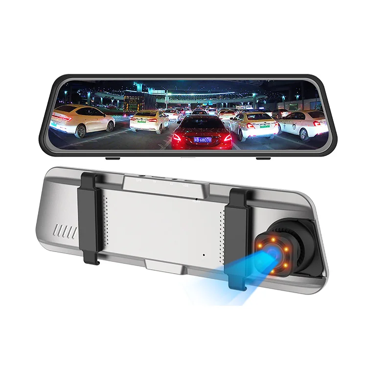 10 Inch Streaming Media Mirror Dash Cam Infrared Night Vision G-sensor Loop Recording Car Dvr Driving Recorder Mirror Camera