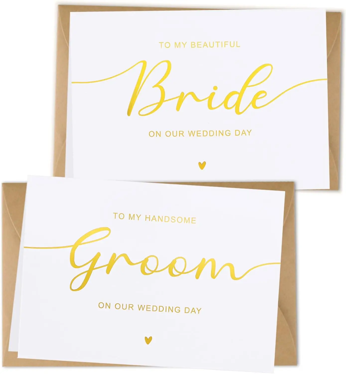 Wholesale Creative Design Wedding Day Cards Elegant Script Beige Envelopes Perfect Occasion to Send to the Bride and Groom