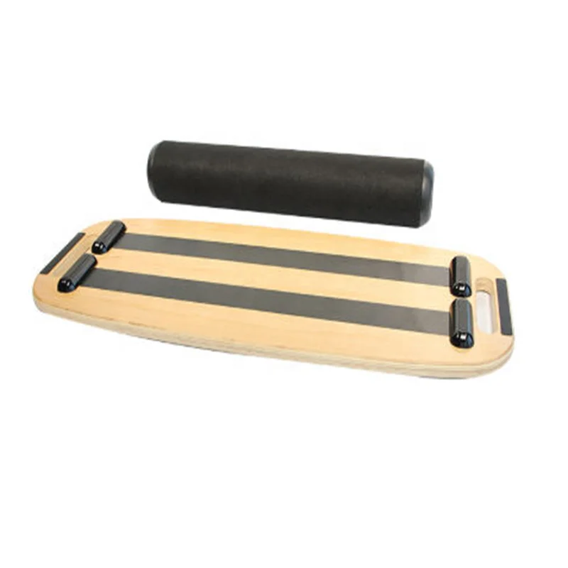 Wholesale high quality muscle training wood balance board with roller for training