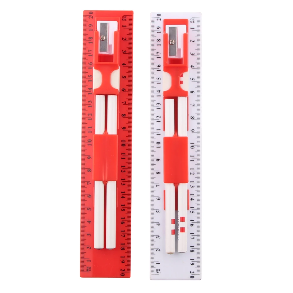 Pencil Eraser Sharpener 20cm School Pencil Ruler Set