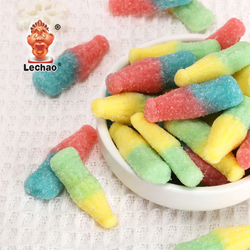Заводская оптовая продажа желе мягкий халяльный кислый вкусные конфеты жевательные с сахарным покрытием кола Мармеладные Конфеты