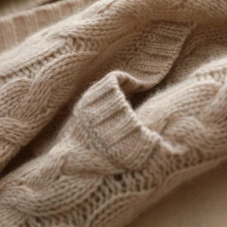 Design Cashmere Women  Sweater Cardigan Plus Size Knit Long Pocket Coat