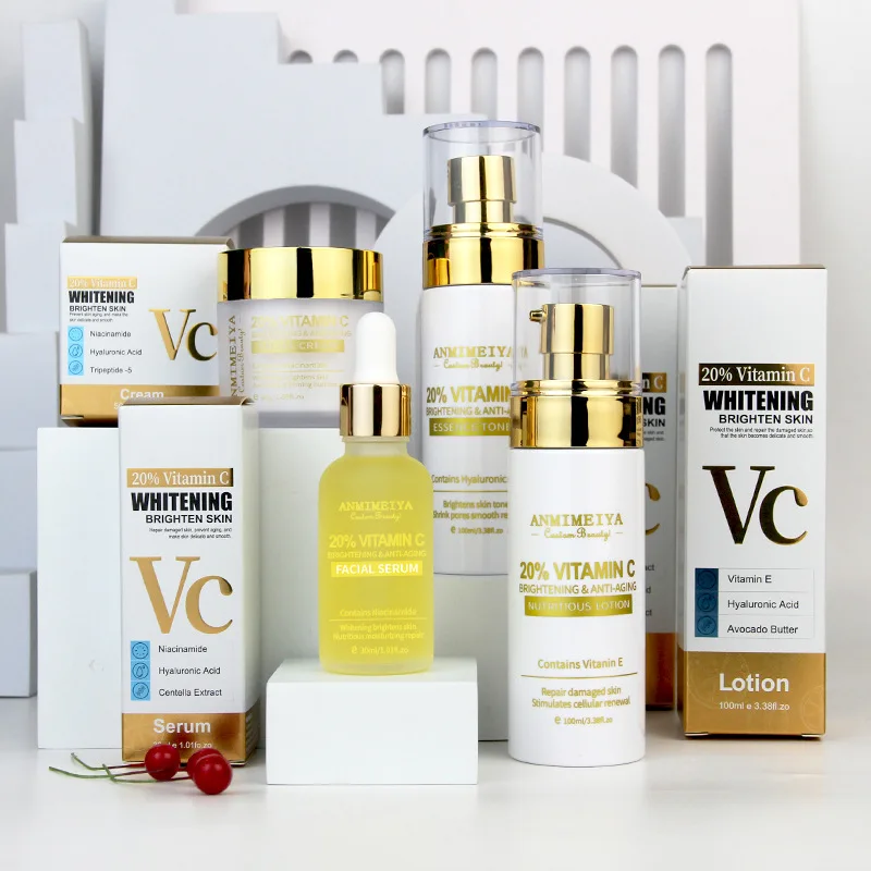 Wholesale  4pcs/set VC 20% Vitamin C Facial Skin Care  Sets  Toner Lotion  Vitamin C Original Solution