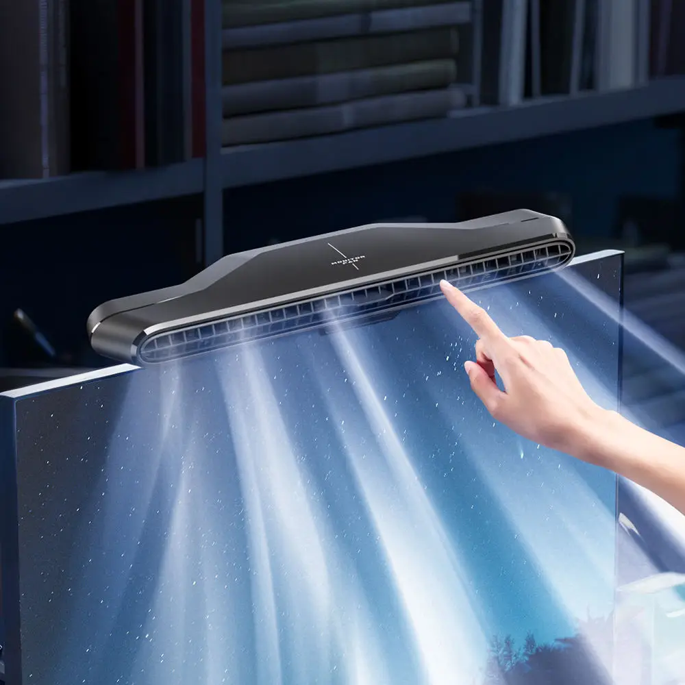 New Bladeless Clip On Computer Monitor Fan 3 Speeds Desktop Table Cooling Fan Adjustable Clamp PC Laptop Personal Cooling Fan