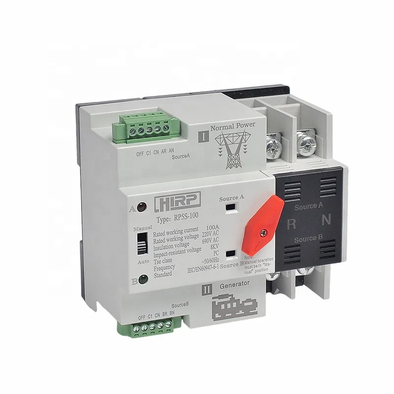 Новый дизайн автоматического включения резерва RP5S-100 4 полюса 100Amp перекидной