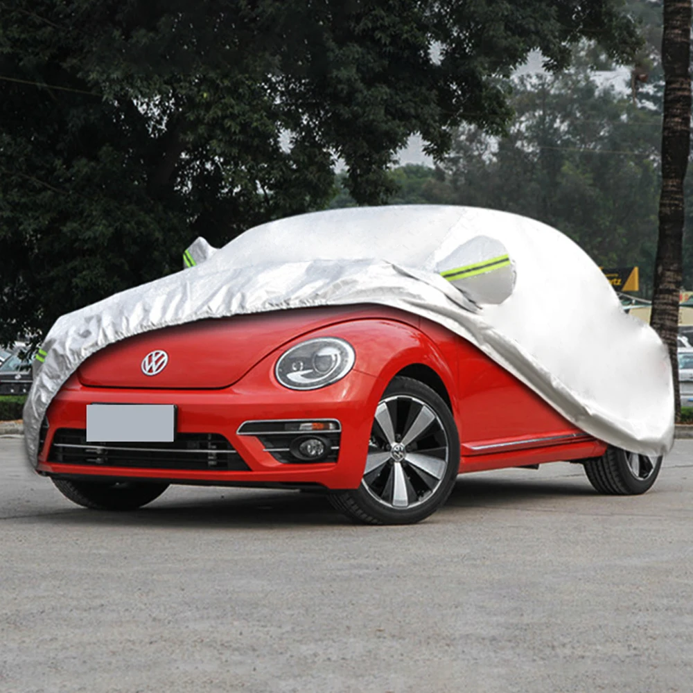 Car outdoor waterproof and dustproof UV resistant silver cover for beetles and other small vehicles