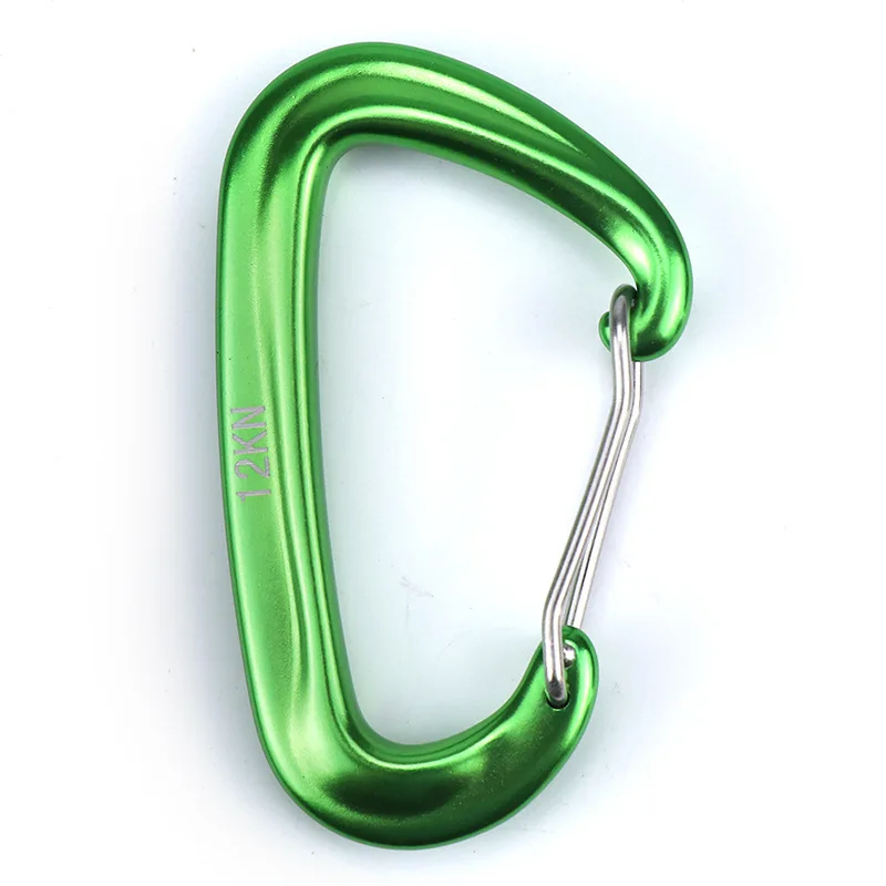 High quality 12KN 7075 aviation aluminum d-type hook climbing carabiner