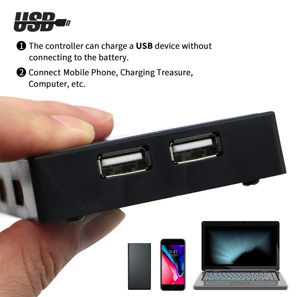 Dokio Stock 12/24v 10A/20A PWM Solar Controller For Foldable Solar Panel LCD Display Regulator With USB Socket for camping