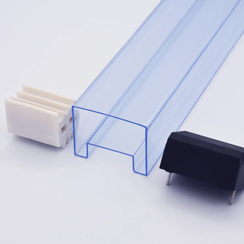 clear Plastic Tube Extruded Ic Electronic Packaging Tube  Pipe Packaging Capacitor