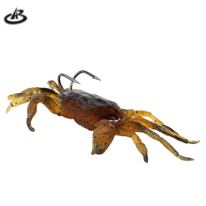 wholesale 8cm 34.5g soft artificial crab lure bait 3d simulation fishing baits lure crab with hook