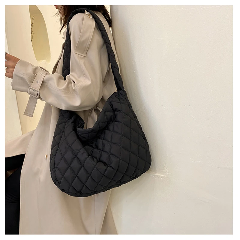 Oem/odm Puffer Nylon Bags Lightweight Puffer Bag Women Quilted Winter Bag Handbag
