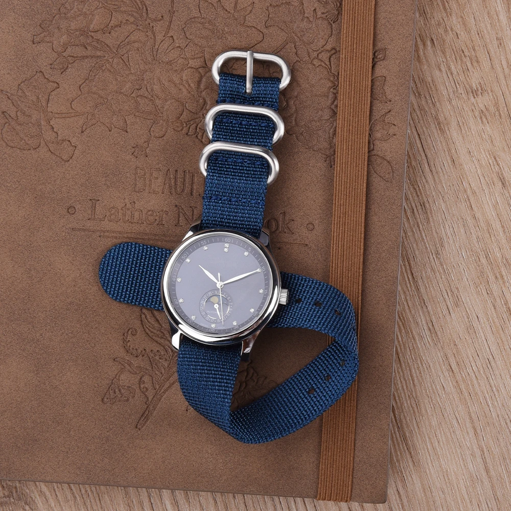 JUELONG 3 Rings Heavy Duty Watchband Watch Strap Set with Premium Brushed Silver PVD Buckle