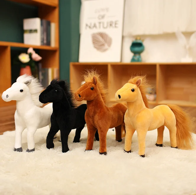 Small size horse plush toy black horse stuffed toy wholesale plush animal toy
