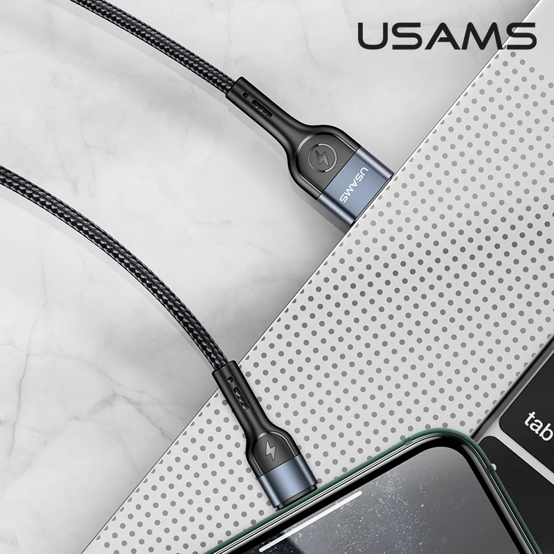 USAMS новый стиль дизайн U55 сплав плетеная линия зарядки данных USB зарядное устройство набор кабель для передачи iphone 13