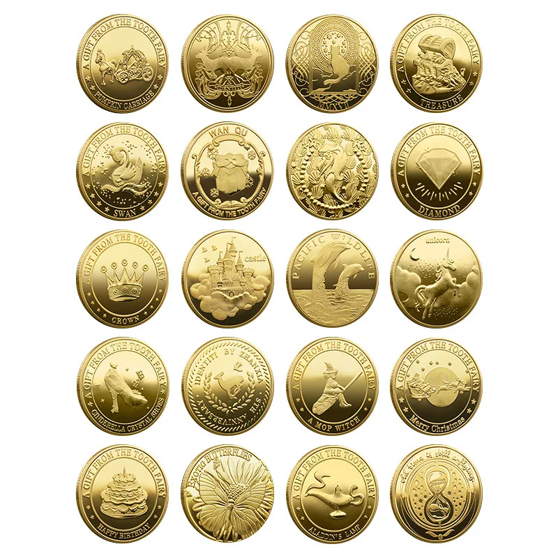 Custom Tooth Fairy Gold Coin For Kids Coin Double-sided Metal Challenge Coin