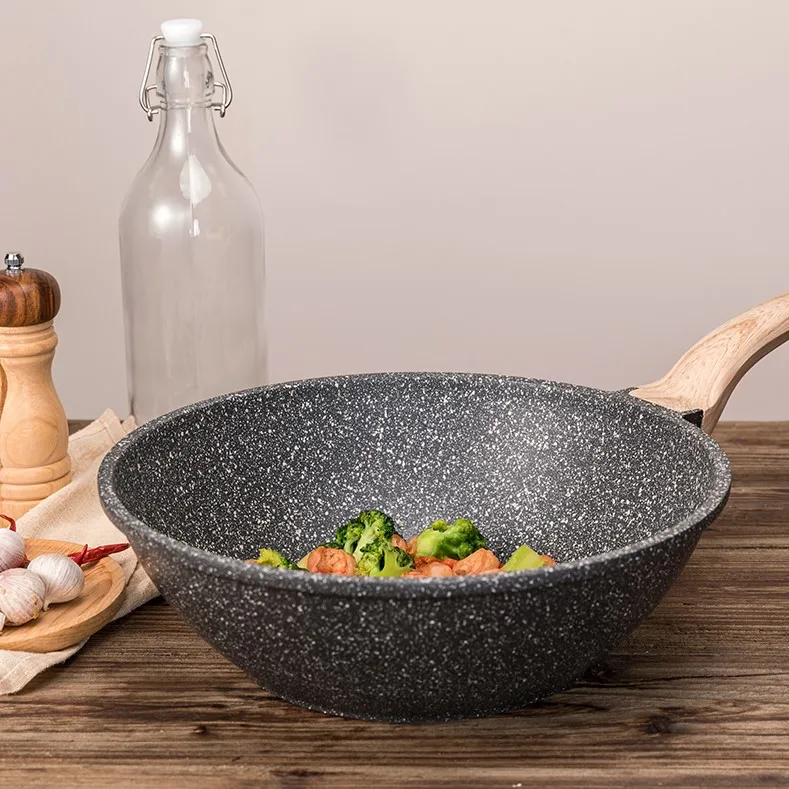 Best Price Superior Quality Carote 30Cm Wok Pan Die Casting Aluminum Cookware Non Stick Coating Wok For Induction Cooker