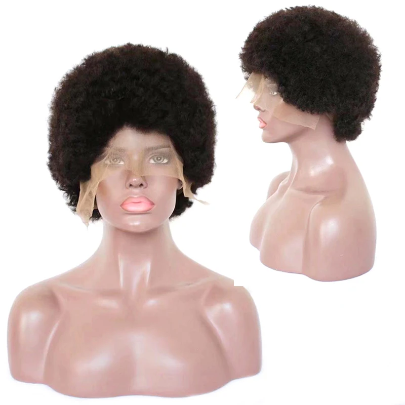 Cheap price new style virgin human afro puff wig, 13x4 lace frontal wig afro puff human hair