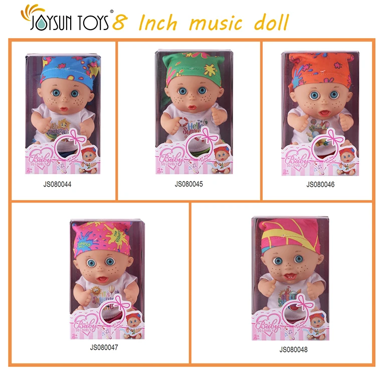 Cheap skinned Doll Baby Silicone  8 Inch  Lifelike Singing Baby Doll Soft Body Musical Baby Dolls
