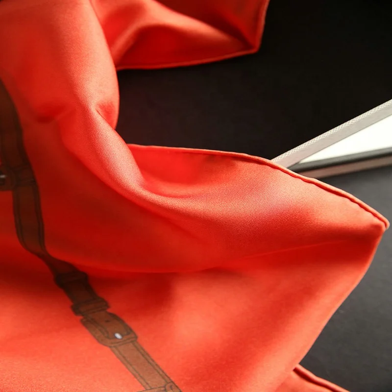 Женский атласный шарф Fonesun-SKF11 Digital Printing Heavy Weight 100% Silk Twill 140 см