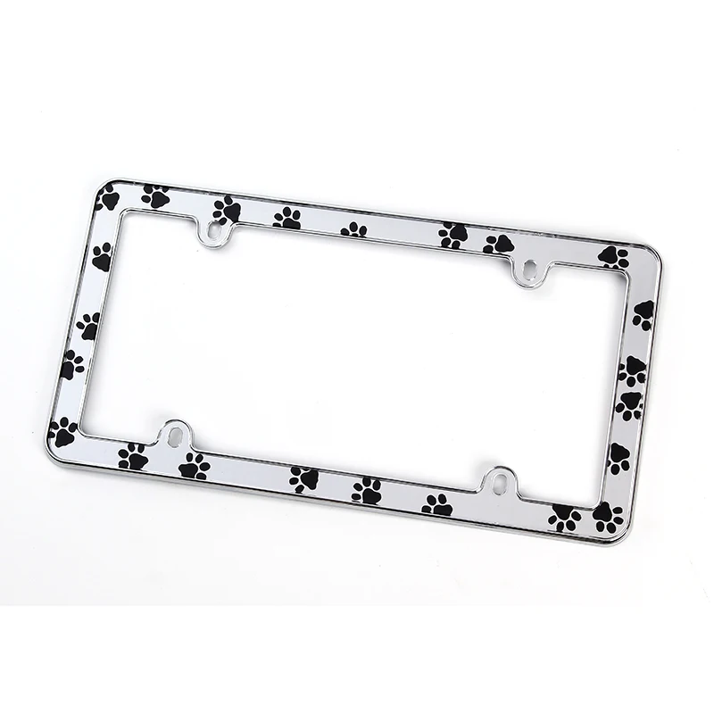 Cute Animal Paw Print Decoration Number Plate Frame Licenses Plate Cover Plate Frame