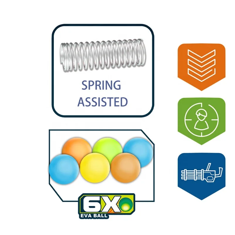 Newest toy gun air power plastic shooting game toy gun hot sale for boy air power gun with 12pcs*eva bullet balls