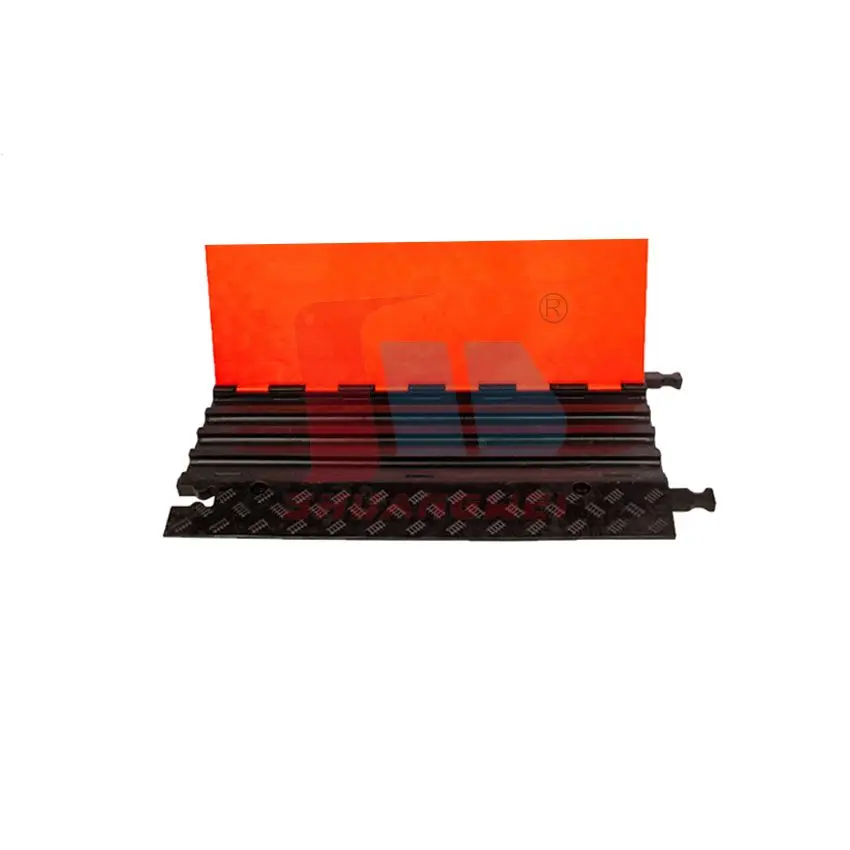 3 Channels Rubber Electrical Wire Cable Cover Ramp Cord Protector Pvc Plastic Cable Cover Pedestrian Kerb Ramp Rubber Cable Ramp