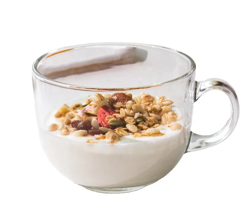 480ml Mugs Home Breakfast  Glass  Milk Cup  Tea  Cup with Bamboo Lid